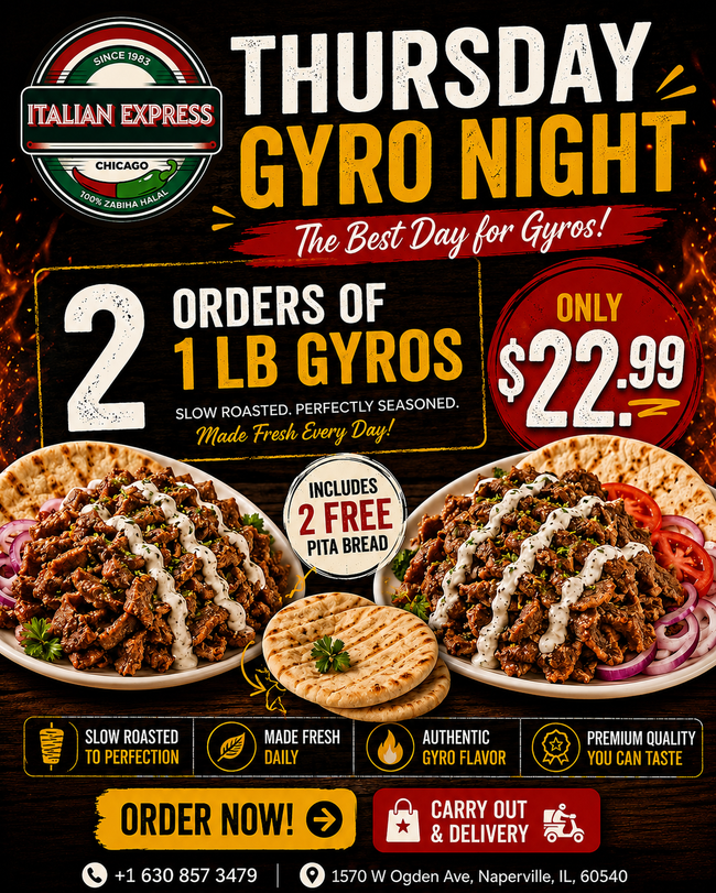 2 Orders of 1 LB Gyros with 2 Free Pita Bread