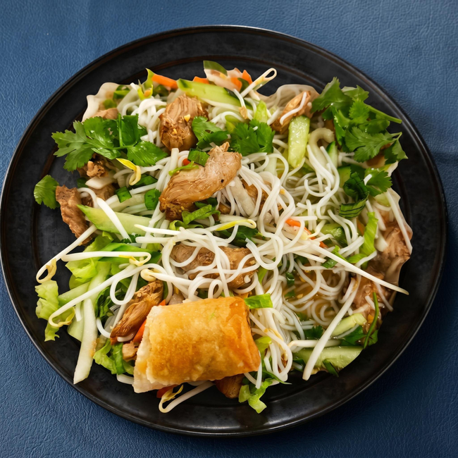 Bun Grilled Chicken & Eggroll