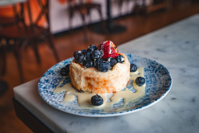 Yuzu Blueberry Basque Cheesecake