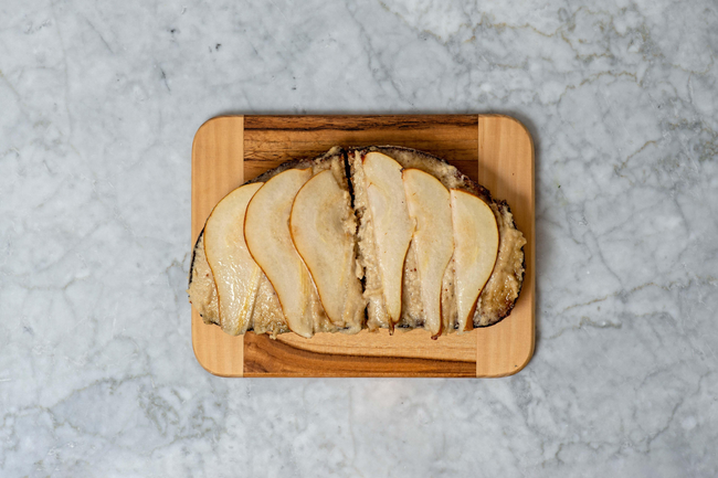 Cashew Ricotta,  and Pear Toast