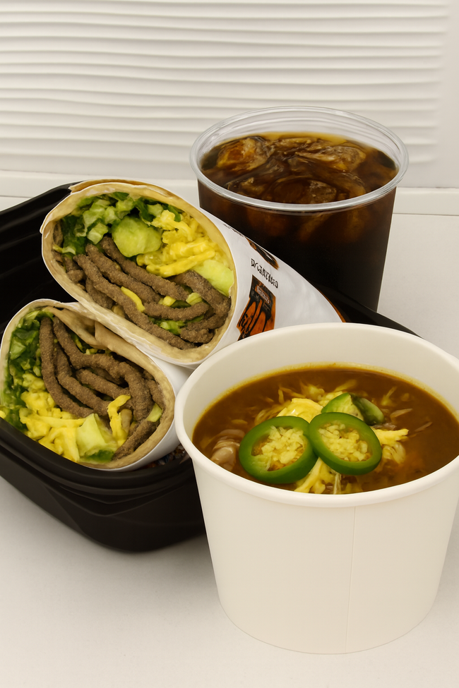 Wrap (1 protein) + Chili + Premium Soda