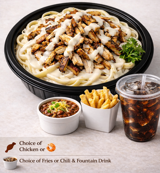 Fettuccine Pasta Alfredo Combo Bowl