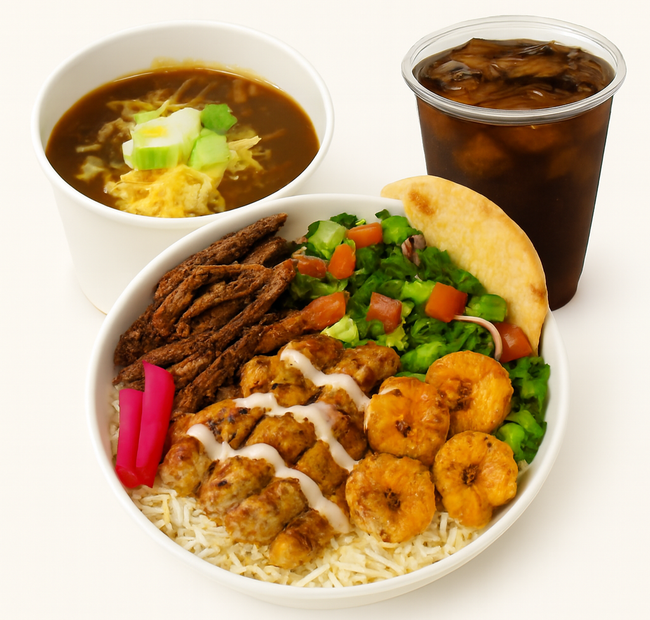 Bowl (3 proteins) + Chili + Premium Soda