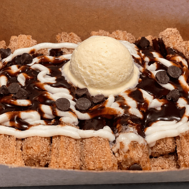 Large Chocolate Iced Churro Platter
