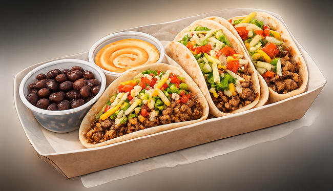 Mini Taco Trio, 4" soft shelled