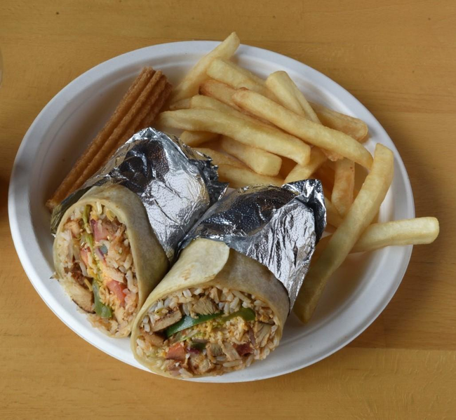 Lunch Specials - Chipotle Chicken Burrito Lunch, 8" Churro