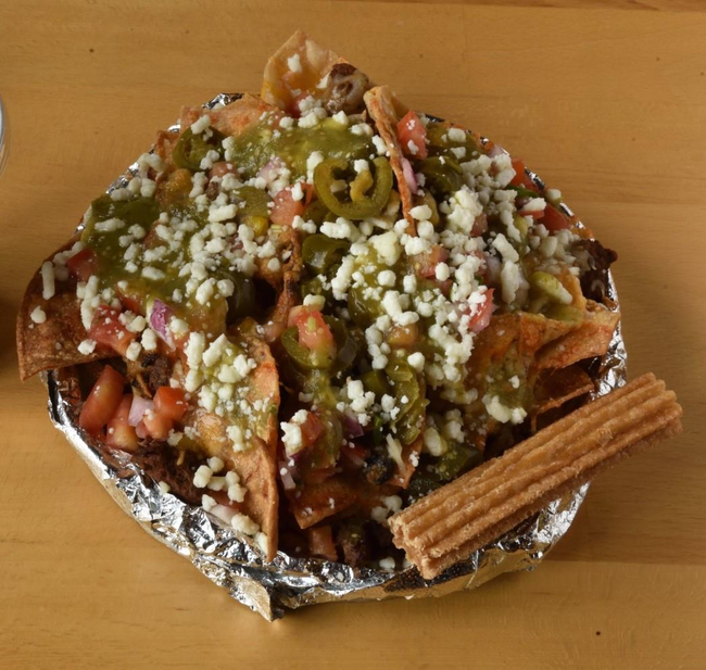 Lunch Specials - Carne Asada Nacho Lunch and 8" Churro