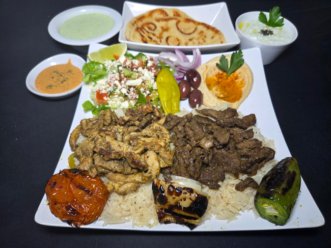 Mixed Shawarma Platter (beef and chicken)