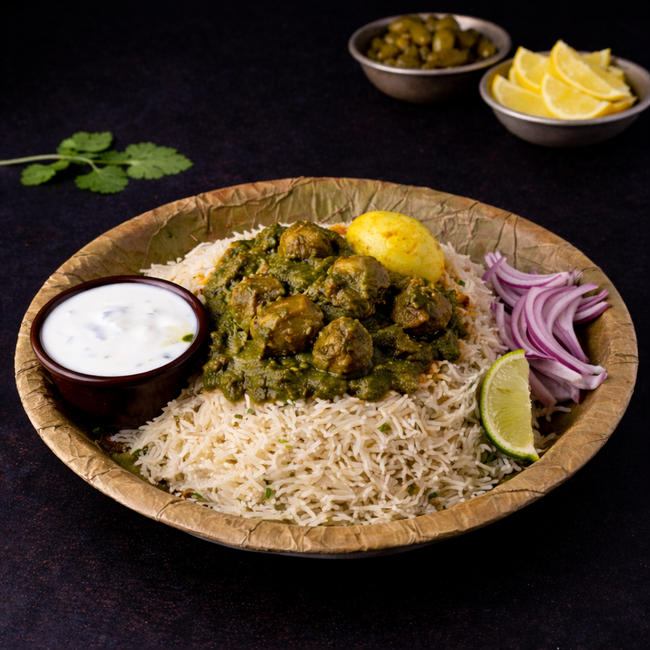 Pachimirchi Goat Pulao (Green Chilli Goat Pulao)