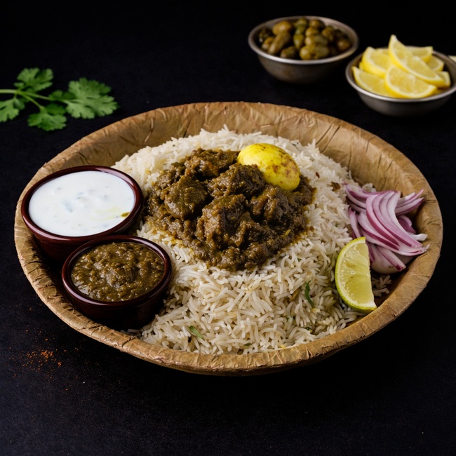 Gongura Goat Pulao (Sorrel Leaf Goat Pulao)