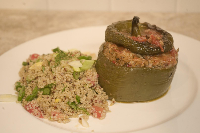 Stuffed Peppers w/ salad