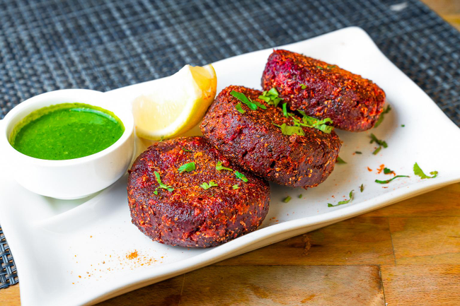 Beetroot and Mixed Cheese Kebab