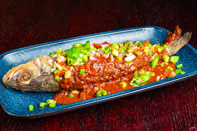 Crispy Fired Whole Bronzini in Chinese Garlic Sauce