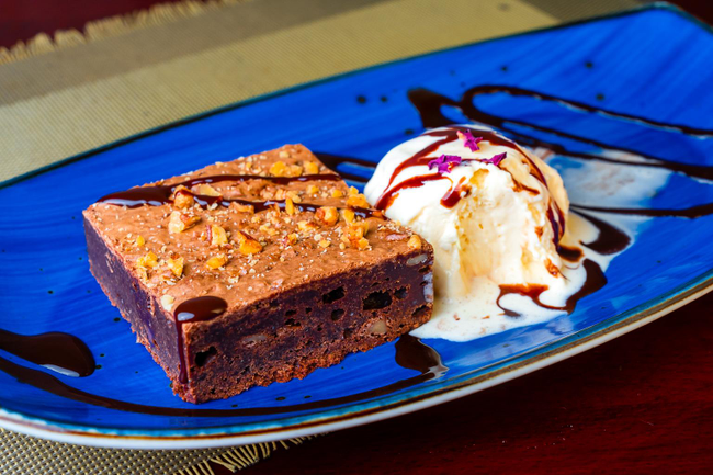 Walnut Brownie with Vanilla Ice Cream