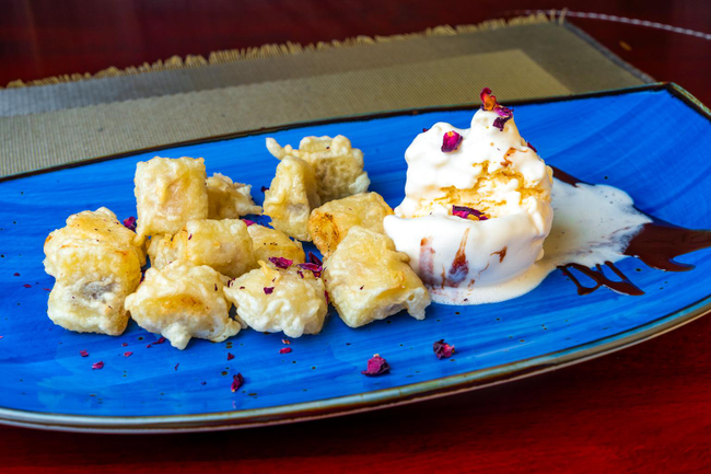 Fried Banana with Vanilla Ice Cream