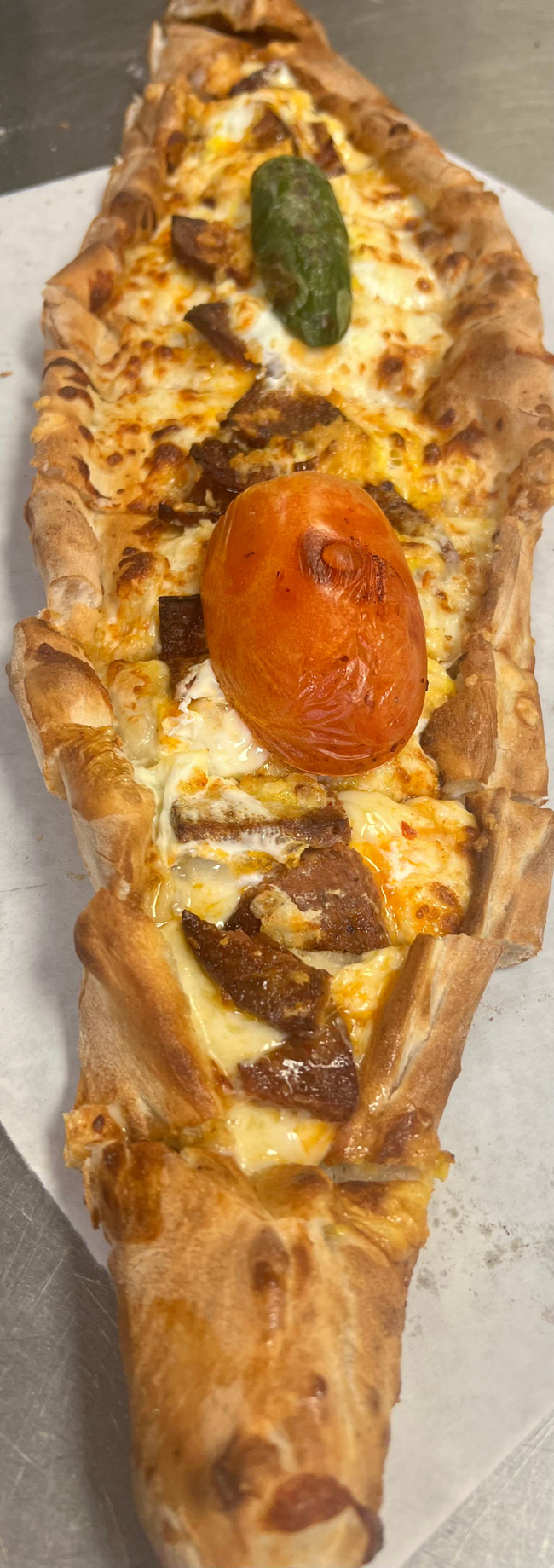 Pide w/ Soujcuk and Egg (Turkish Pepperoni & Egg)