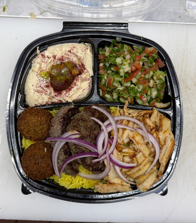 Snowstorm Plate ( Chicken Shawarma - Beef Kafta - Falafel )