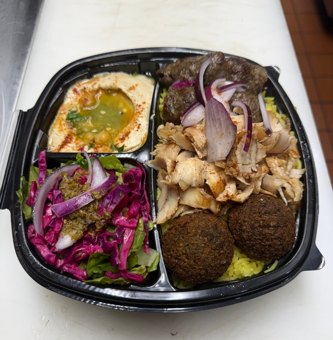 Snowstorm Plate ( Chicken Shawarma - Beef Kafta - Falafel )