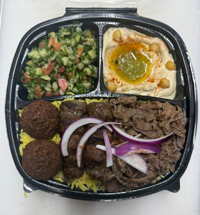 Thunderstorm Plate ( Steak Shawarma - Beef Kafta - Falafel )