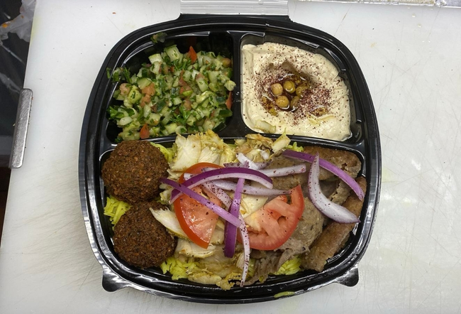 Windstorm Plate ( Chicken Shawarma - Gyro - Falafel )