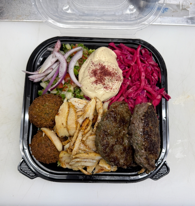 Snowstorm Bowl ( Chicken Shawarma - Beef Kafta - Falafel )