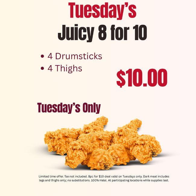 Tuesday's 8 for $10 (Dark Meat)