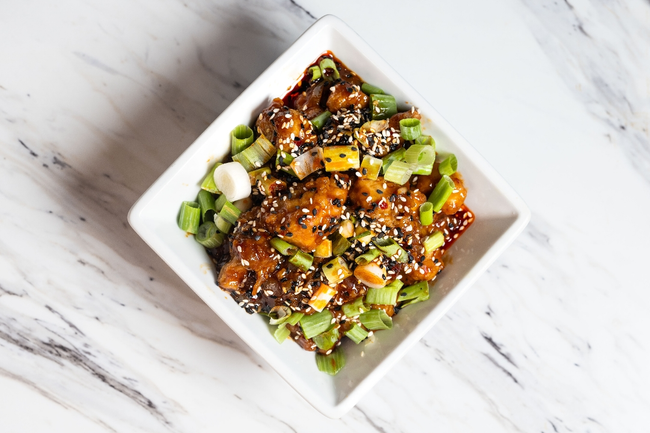 SESAME CHICKEN OR SESAME PANEER - WITH WHITE RICE