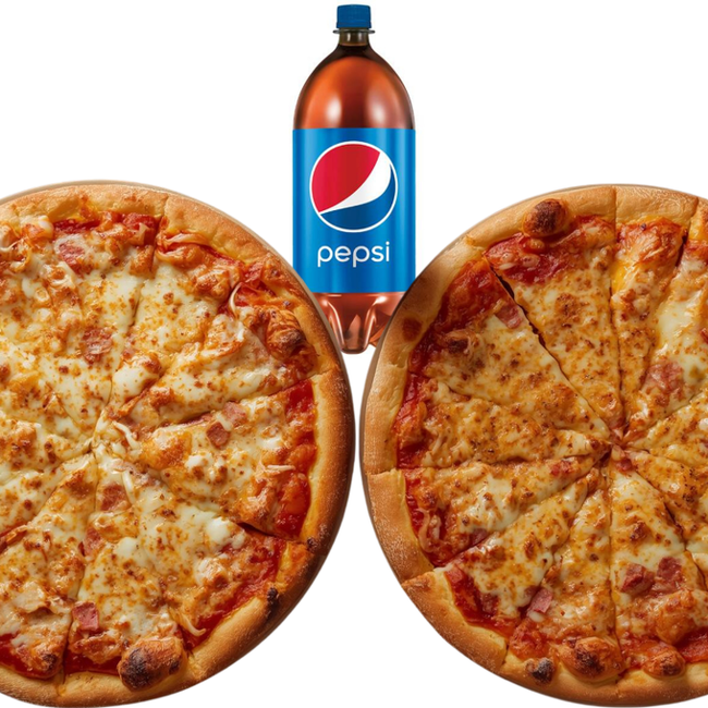 2 Large cheese & 2 liter soda