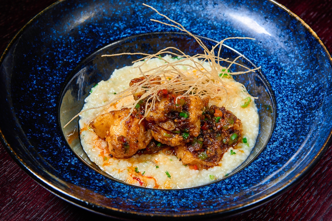 Butter Pepper Garlic Prawns, Rice Congee