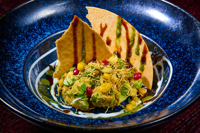 Avocado Chaat , Methi Khakra  (JAIN)