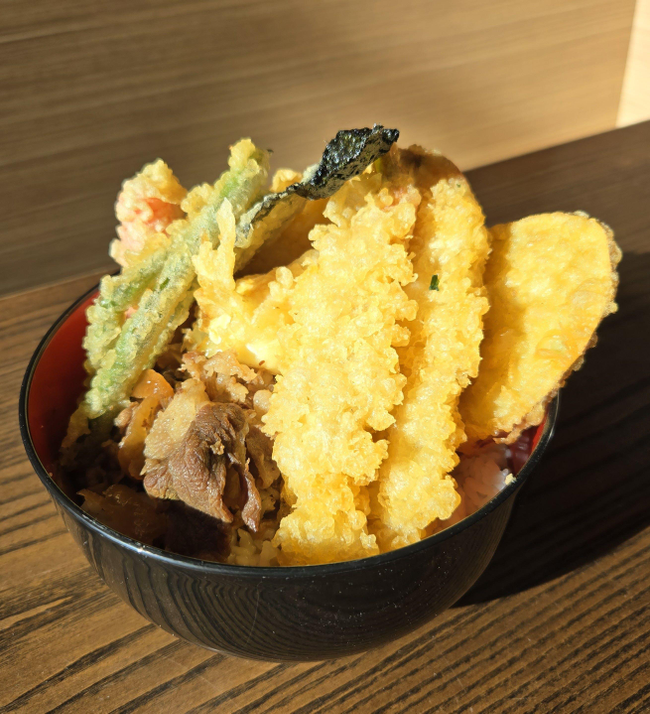 Gyu Ten Don (Beef & Tempura Rice Bowl)