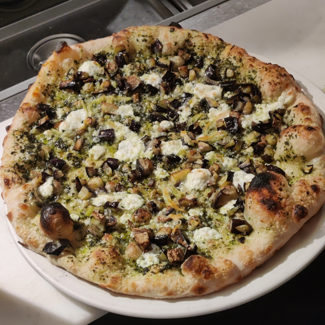 Roasted Eggplant Pizza