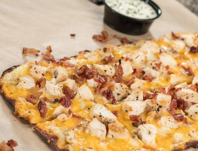 Chicken Bacon Ranch Flatbread Pizza