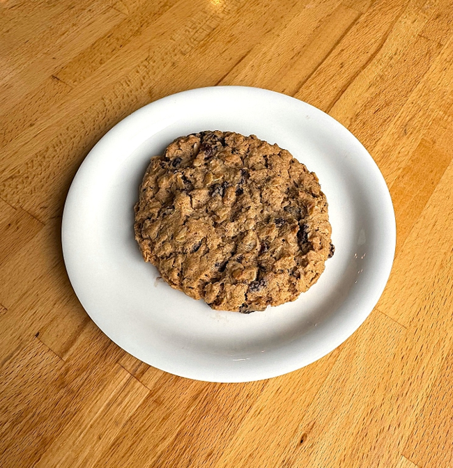 Stuff Your Face Oatmeal Cookie: decadent oatmeal raisin can satisfy any oatmeal raisin lover’s craving with our chewy yet crispy cookie overloaded with moist plump raisins