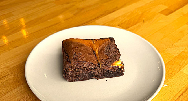Cheesecake Brownie: chewy, fudgy brownie topped with a swirl of luxurious cheesecake