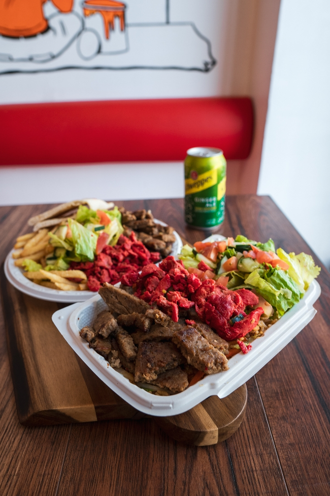 Mixed Chicken and Beef Over Rice
