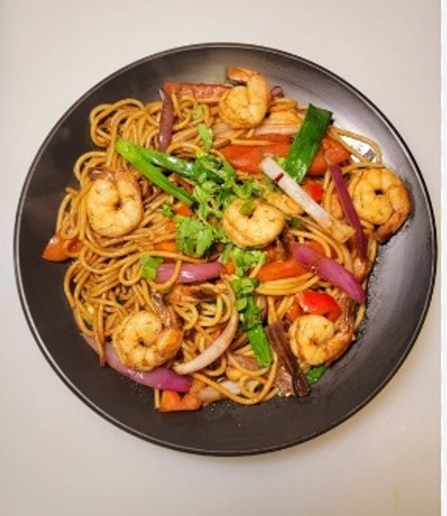 Tallarin Saltado de Mariscos (seafood and noodles)