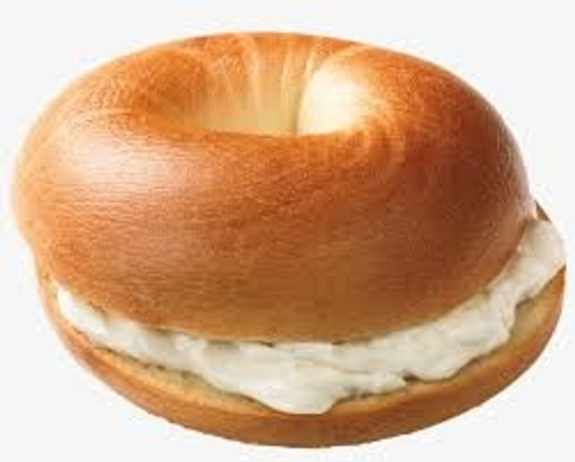 Plain Bagel toasted with cream cheese