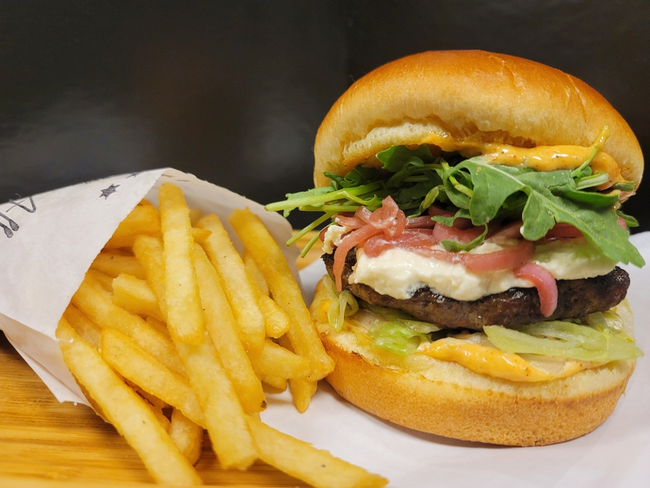 Lamb Burger and Fries