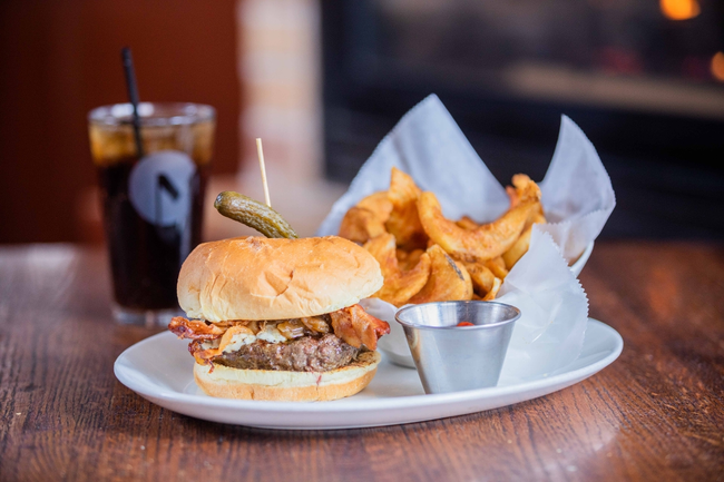 Black & Blue Burger with Bacon