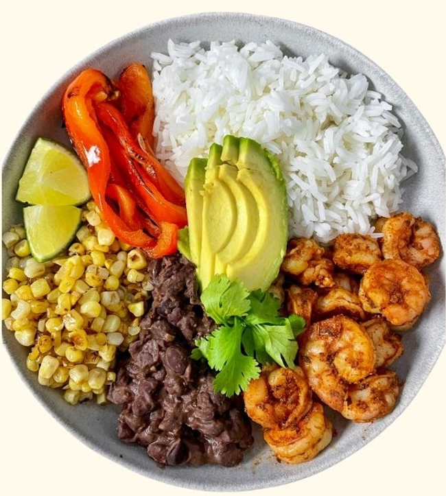 Beef-Lamb & Fire Grilled Shrimp Bowl