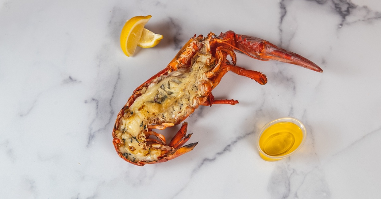 Half Grilled Lobster