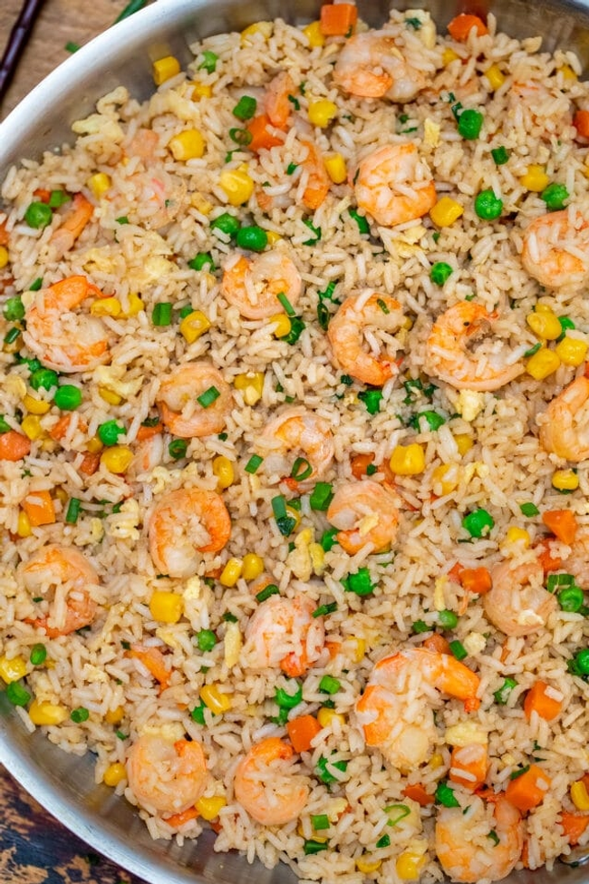 Fried rice shrimp