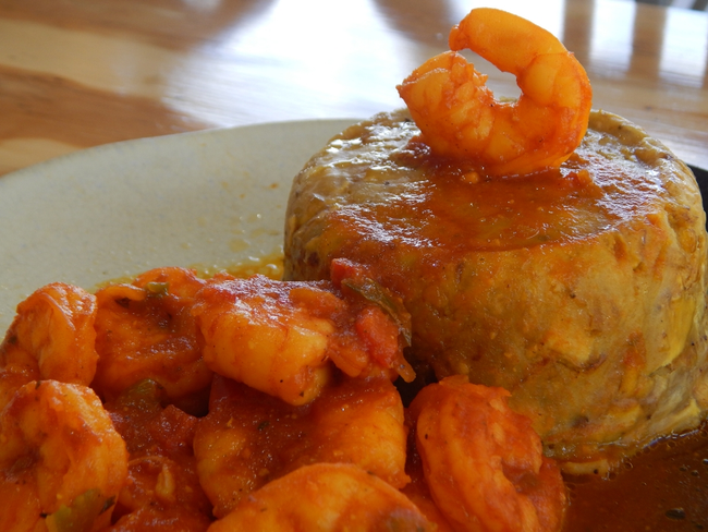 Mofongo Plate Shrimp Camerone Salsa