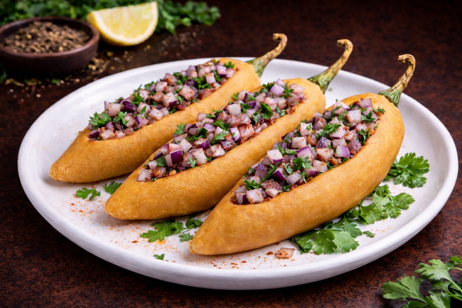 Stuffed Mirchi Bajji (8 pcs)