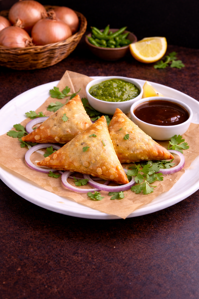 Navrang Onion Samosa (3 pcs)
