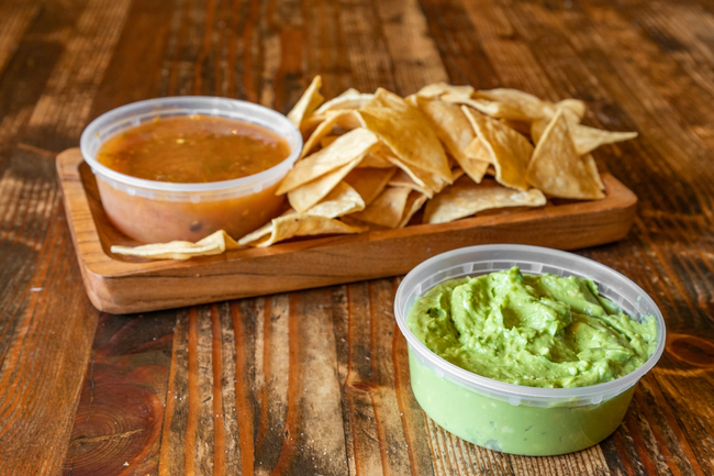 Chips, 8oz Salsa, and 8z Guacamole