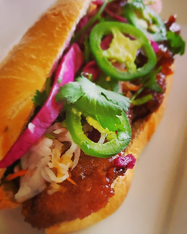 Sweet Spicy Fried Chicken Banh Mi