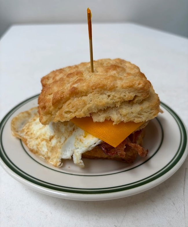 Breakfast On a Biscuit Sandwich