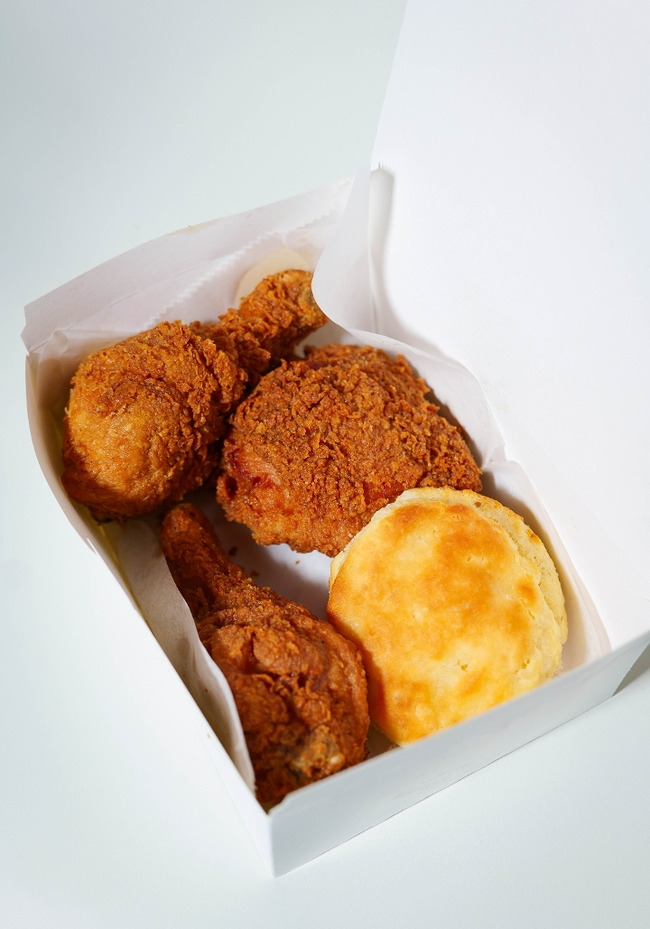 Three piece & a biscuit